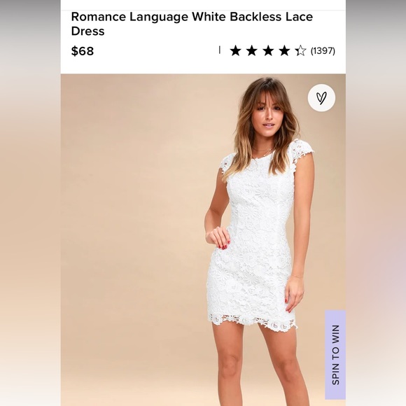 ✨LAST CHANCE SALE✨ Lulus Romance Language White Backless Lace Dress - Picture 2 of 4